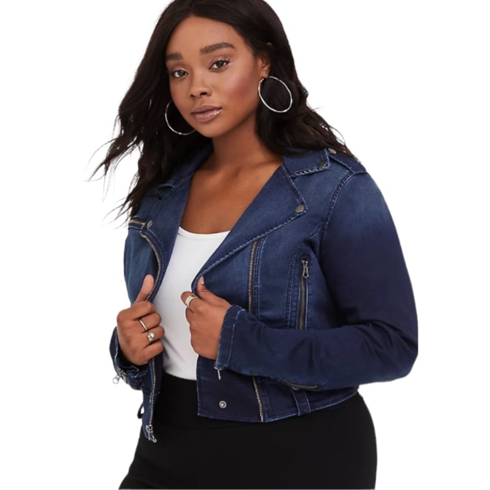 💙Torrid Size 00 Indigo Moto Jacket